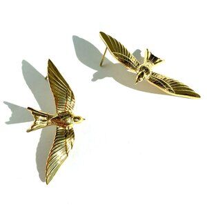 NEW~ Anthropologie Gold Soaring Bird Post Earrings